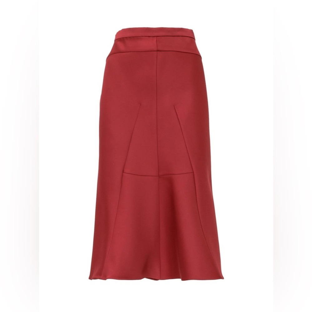 NEW Giorgio Armani Women's Slip Midi Skirt - Red, 10US